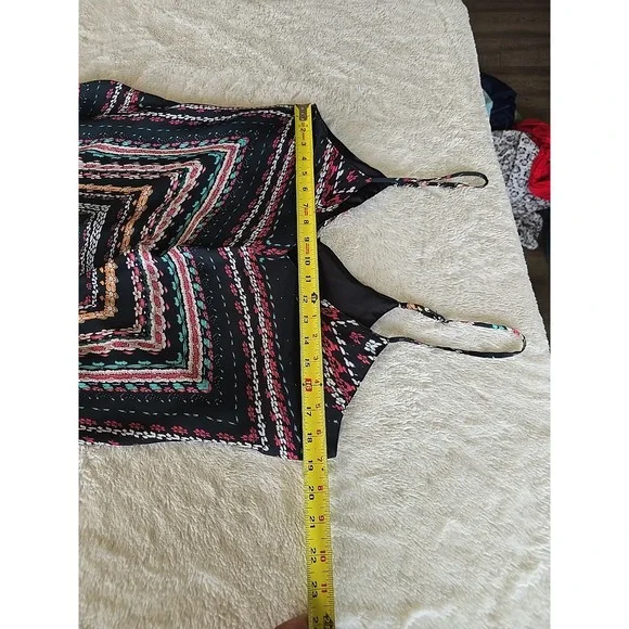 Charlie Jade Maxi Dress Womens L Black Floral With Multicolors Spaghetti Strap‎ - Picture 12 of 15